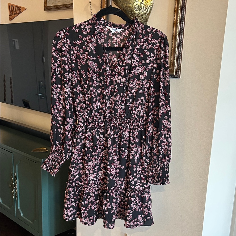 BB Dakota Black and Pink Floral Dress